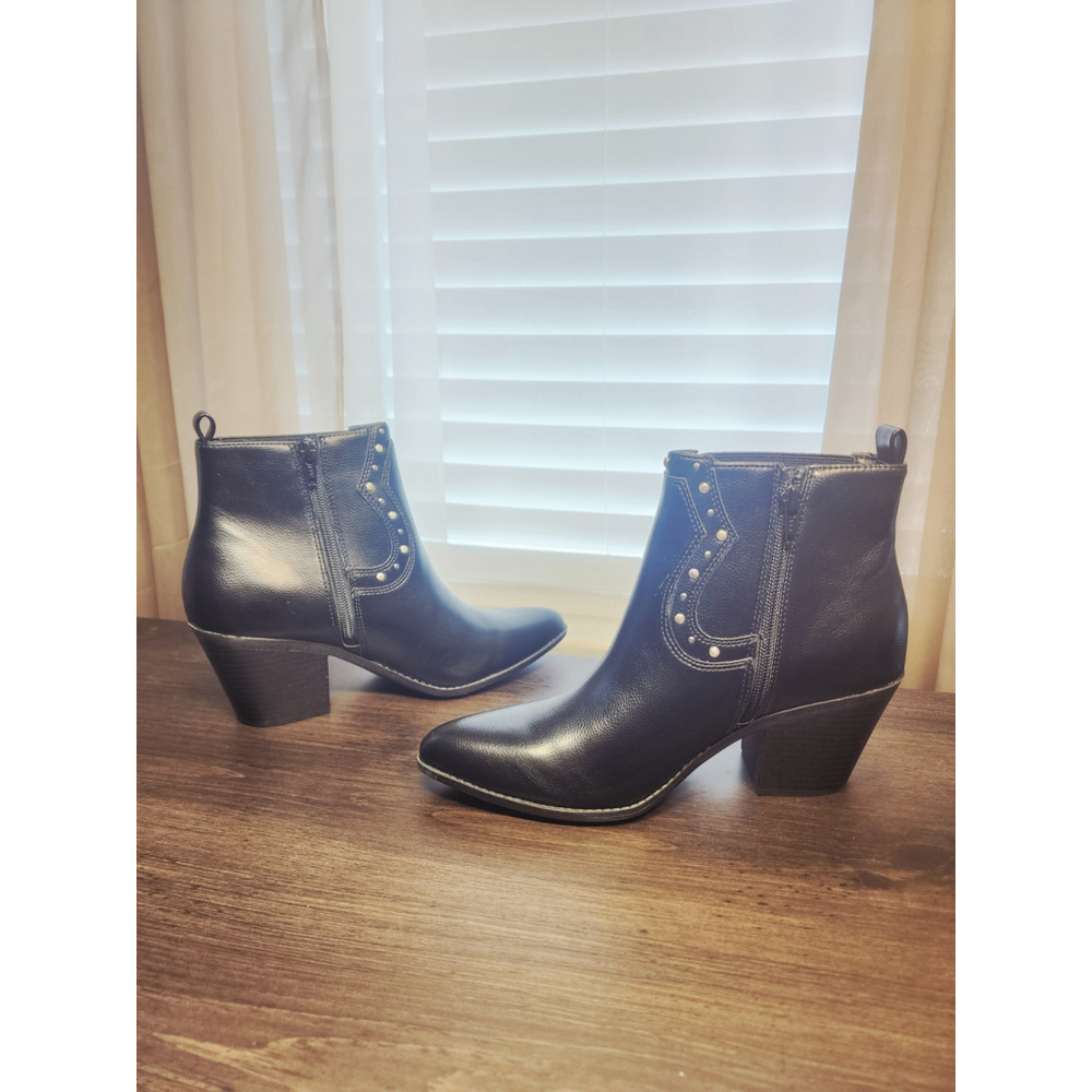 Sun + Stone Modern Studded Western Boots Booties SZ 9 M BLACK - Picture 11 of 16